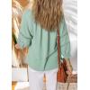 imageDokotoo Womens Summer Tops 34 Lantern Sleeve Casual VNeck TShirts Pleated Loose Tunic HollowOut BlouseGreen