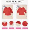 imageDokotoo Womens Summer Tops 34 Lantern Sleeve Casual VNeck TShirts Pleated Loose Tunic HollowOut BlouseOrange