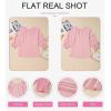imageDokotoo Womens Summer Tops 34 Lantern Sleeve Casual VNeck TShirts Pleated Loose Tunic HollowOut BlousePink