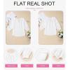 imageDokotoo Womens Summer Tops 34 Lantern Sleeve Casual VNeck TShirts Pleated Loose Tunic HollowOut BlouseWhite