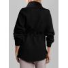 imageDokotoo Womens Sweatshirt Oversized Half Zip Up Drawstring Waist Long Sleeve Side Slits Soft Casual Pullover Sweatshirts TopsBlack