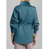 imageDokotoo Womens Sweatshirt Oversized Half Zip Up Drawstring Waist Long Sleeve Side Slits Soft Casual Pullover Sweatshirts TopsBlue