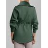 imageDokotoo Womens Sweatshirt Oversized Half Zip Up Drawstring Waist Long Sleeve Side Slits Soft Casual Pullover Sweatshirts TopsDark Green