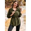 imageDokotoo Womens Sweatshirt Oversized Half Zip Up Drawstring Waist Long Sleeve Side Slits Soft Casual Pullover Sweatshirts TopsGreen