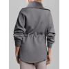imageDokotoo Womens Sweatshirt Oversized Half Zip Up Drawstring Waist Long Sleeve Side Slits Soft Casual Pullover Sweatshirts TopsGrey
