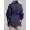 imageDokotoo Womens Sweatshirt Oversized Half Zip Up Drawstring Waist Long Sleeve Side Slits Soft Casual Pullover Sweatshirts TopsNavy Blue