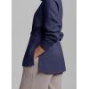 imageDokotoo Womens Sweatshirt Oversized Half Zip Up Drawstring Waist Long Sleeve Side Slits Soft Casual Pullover Sweatshirts TopsNavy Blue