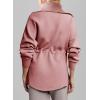 imageDokotoo Womens Sweatshirt Oversized Half Zip Up Drawstring Waist Long Sleeve Side Slits Soft Casual Pullover Sweatshirts TopsPink