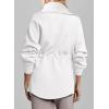 imageDokotoo Womens Sweatshirt Oversized Half Zip Up Drawstring Waist Long Sleeve Side Slits Soft Casual Pullover Sweatshirts TopsWhite