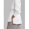 imageDokotoo Womens Sweatshirt Oversized Half Zip Up Drawstring Waist Long Sleeve Side Slits Soft Casual Pullover Sweatshirts TopsWhite