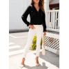 imageDokotoo Womens Tops Casual Pleated V Neck Puff Long Sleeve T Shirts Loose Tunic Business BlouseBlack
