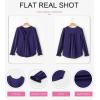 imageDokotoo Womens Tops Casual Pleated V Neck Puff Long Sleeve T Shirts Loose Tunic Business BlouseBlue