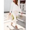 imageDokotoo Womens Tops Casual Pleated V Neck Puff Long Sleeve T Shirts Loose Tunic Business BlouseWhite