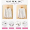 imageDokotoo Womens Tops Casual Pleated V Neck Puff Long Sleeve T Shirts Loose Tunic Business BlouseWhite