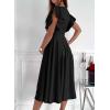 imageDokotoo Womens V Neck Elegant Party Dress Short Sleeve Skater Dress Wedding Guest DressesBlack