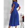 imageDokotoo Womens V Neck Elegant Party Dress Short Sleeve Skater Dress Wedding Guest DressesBlue