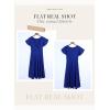 imageDokotoo Womens V Neck Elegant Party Dress Short Sleeve Skater Dress Wedding Guest DressesBlue