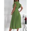 imageDokotoo Womens V Neck Elegant Party Dress Short Sleeve Skater Dress Wedding Guest DressesGrass Green