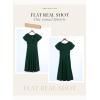 imageDokotoo Womens V Neck Elegant Party Dress Short Sleeve Skater Dress Wedding Guest DressesGreen