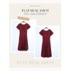 imageDokotoo Womens V Neck Elegant Party Dress Short Sleeve Skater Dress Wedding Guest DressesRed
