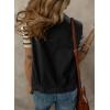 imageDokotoo Womens Vests Outerwear ButtonDown Lapel Collar Elastic Hem Lightweight Spring Waistcoat Sleeveless Jacket Cargo VestBlack
