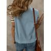 imageDokotoo Womens Vests Outerwear ButtonDown Lapel Collar Elastic Hem Lightweight Spring Waistcoat Sleeveless Jacket Cargo VestBlue