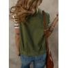 imageDokotoo Womens Vests Outerwear ButtonDown Lapel Collar Elastic Hem Lightweight Spring Waistcoat Sleeveless Jacket Cargo VestGreen