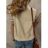 imageDokotoo Womens Vests Outerwear ButtonDown Lapel Collar Elastic Hem Lightweight Spring Waistcoat Sleeveless Jacket Cargo VestKhaki