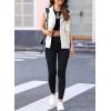 imageDokotoo Womens Vests Outerwear ButtonDown Lapel Collar Elastic Hem Lightweight Spring Waistcoat Sleeveless Jacket Cargo VestWhite