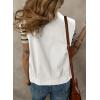 imageDokotoo Womens Vests Outerwear ButtonDown Lapel Collar Elastic Hem Lightweight Spring Waistcoat Sleeveless Jacket Cargo VestWhite