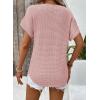 imageDokotoo Womens Waffle Knit Tops 2025 Fall Summer V Neck Shirts Casual Trendy Womens Blouses Basic TeeA Apricot Pink