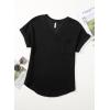 imageDokotoo Womens Waffle Knit Tops 2025 Fall Summer V Neck Shirts Casual Trendy Womens Blouses Basic TeeA Black