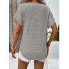 imageDokotoo Womens Waffle Knit Tops 2025 Fall Summer V Neck Shirts Casual Trendy Womens Blouses Basic TeeA Gray