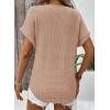 imageDokotoo Womens Waffle Knit Tops 2025 Fall Summer V Neck Shirts Casual Trendy Womens Blouses Basic TeeA Light French Beige