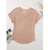 imageDokotoo Womens Waffle Knit Tops 2025 Fall Summer V Neck Shirts Casual Trendy Womens Blouses Basic TeeA Light French Beige