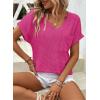 imageDokotoo Womens Waffle Knit Tops 2025 Fall Summer V Neck Shirts Casual Trendy Womens Blouses Basic TeeA Rose Red