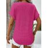 imageDokotoo Womens Waffle Knit Tops 2025 Fall Summer V Neck Shirts Casual Trendy Womens Blouses Basic TeeA Rose Red