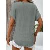 imageDokotoo Womens Waffle Knit Tops 2025 Fall Summer V Neck Shirts Casual Trendy Womens Blouses Basic TeeA Seagrass