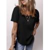 imageDokotoo Womens Waffle Knit Tops 2025 Fall Summer V Neck Shirts Casual Trendy Womens Blouses Basic TeeBlack 01