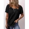 imageDokotoo Womens Waffle Knit Tops 2025 Fall Summer V Neck Shirts Casual Trendy Womens Blouses Basic TeeBlack 01
