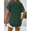 imageDokotoo Womens Waffle Knit Tops 2025 Fall Summer V Neck Shirts Casual Trendy Womens Blouses Basic TeeBlackish Green