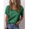 imageDokotoo Womens Waffle Knit Tops 2025 Fall Summer V Neck Shirts Casual Trendy Womens Blouses Basic TeeDark Green