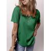 imageDokotoo Womens Waffle Knit Tops 2025 Fall Summer V Neck Shirts Casual Trendy Womens Blouses Basic TeeDark Green