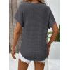 imageDokotoo Womens Waffle Knit Tops 2025 Fall Summer V Neck Shirts Casual Trendy Womens Blouses Basic TeeDark Grey