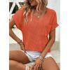 imageDokotoo Womens Waffle Knit Tops 2025 Fall Summer V Neck Shirts Casual Trendy Womens Blouses Basic TeeOrange