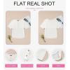 imageDokotoo Womens Waffle Knit Tops 2025 Fashion 34 Sleeve Casual Button Down Shirts Crew Neck Oversized Patchwork BlousesWhite