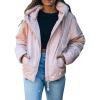 imageDokotoo Womens 2025 Winter Full Zipper Hooded Puffer Jacket Short Coat with PocketsPink