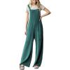imageDokotoo Womens Casual Jumpsuits Ribbed Front Pocket Loose Overalls One Piece Sleeveless Wide Leg Long Pant RompersSkobeloff