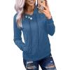imageDokotoo Womens Casual Long Sleeve Hoodies Sweatshirts Drawstring Pullover Tunic Tops With PocketsA1 Blue