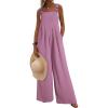 imageDokotoo Womens Casual Loose Overalls Jumpsuits One Piece Sleeveless Wide Leg Long Pant Rompers With PocketsValerian